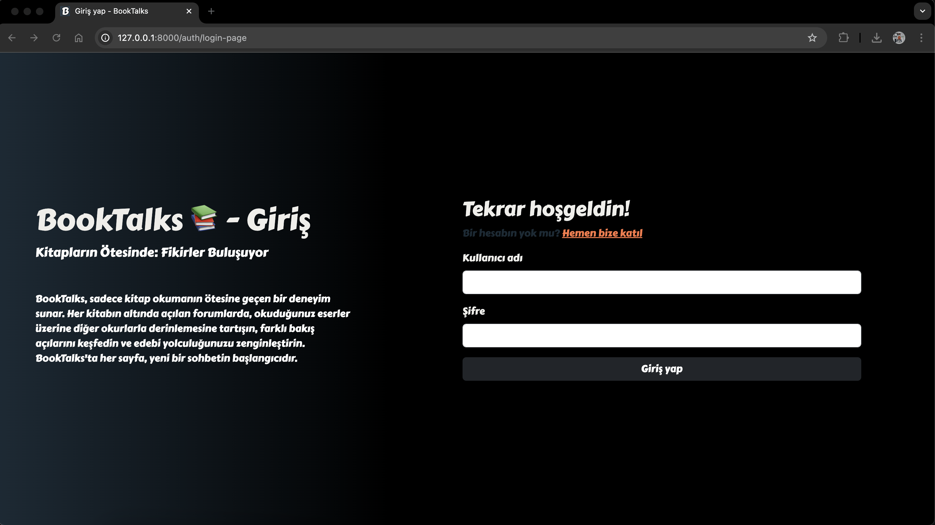 Giriş ekranı