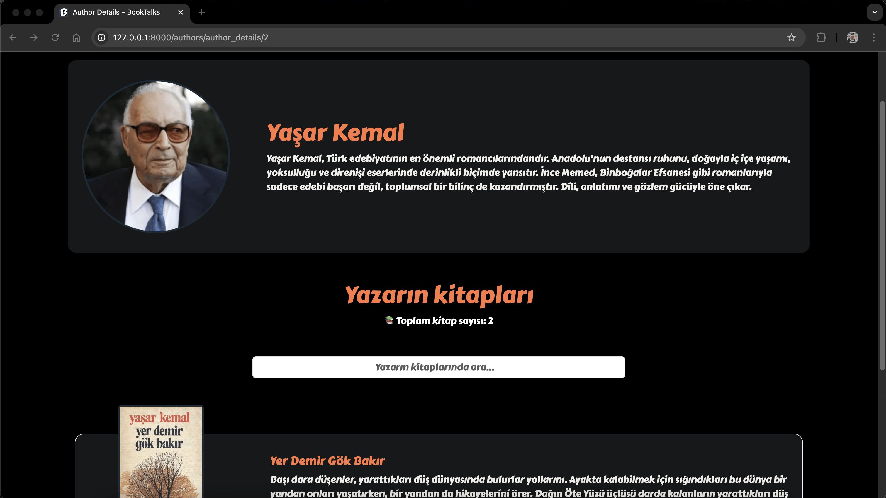 Yazar detayları